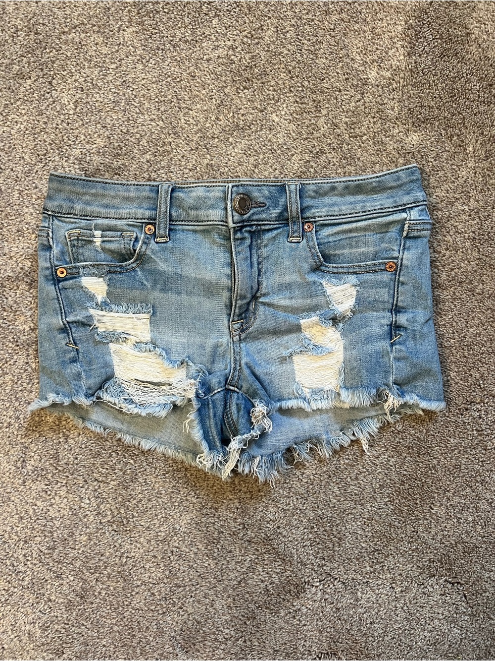 American Eagle Light Blue Denim Cutoff Shorts